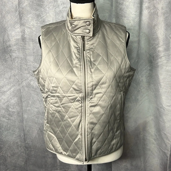 Ralph Lauren Gold & Silver Reversible Quilted Vest with Pockets - size PL - Picture 1 of 16